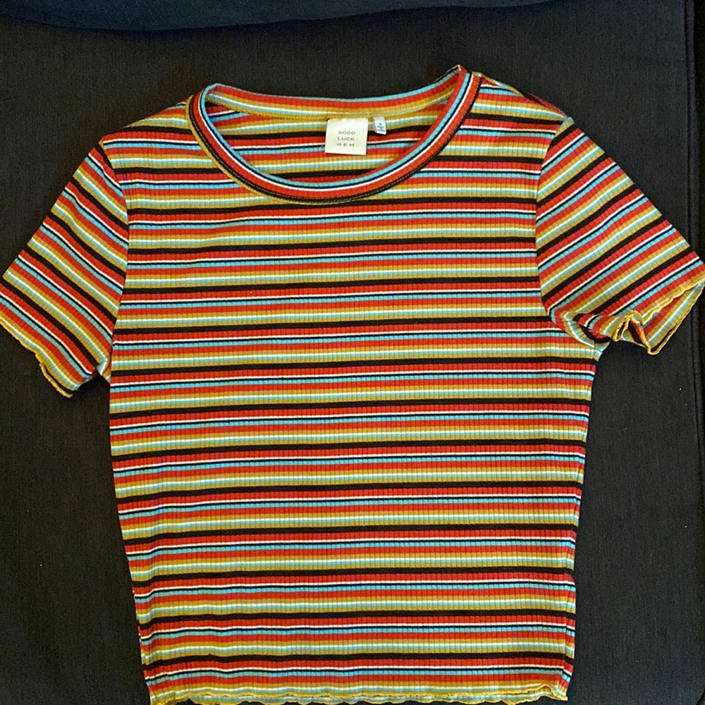 Stripped shirt.